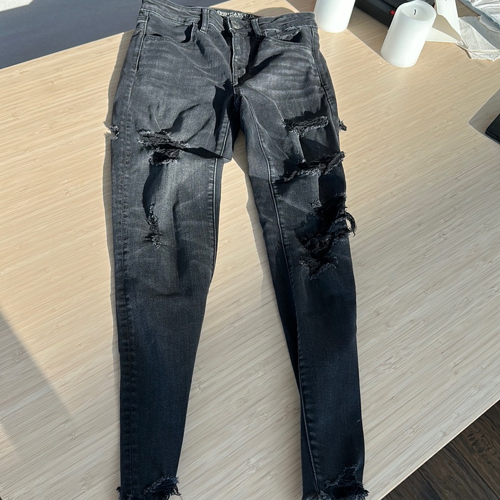 Black Distressed Skinny Jeans
